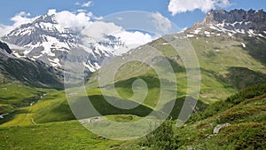 VANOISE, FRANCEÂ : view of two summits Grande Casse on the left and Pierre Brune on the right, Northern Alps